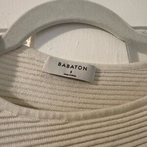 ANY OFFER - Babaton Off-White Ribbed Knit Long Sleeve